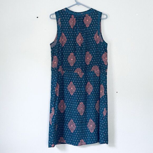 Lucky Brand Dress Size Medium Teal Orange Sleeveless Embroidered Shift Boho - Picture 2 of 7